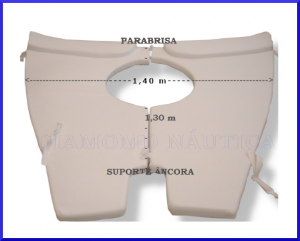 Estofado Solarium Colchão de Proa da Lancha Focker 215