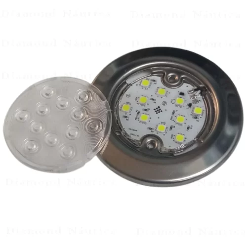 Luminária De Cabine Aço Inox Led Branco Frio