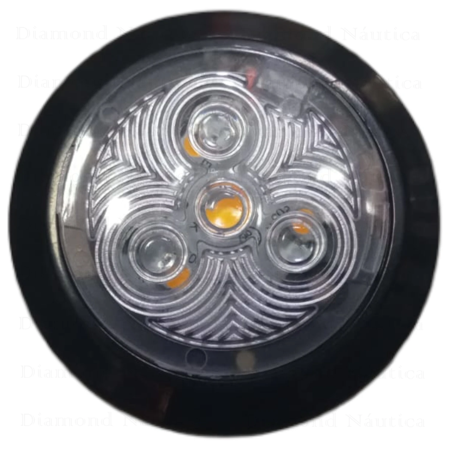 Luminária Utilitária Náutica Preto Com Led Branco Quente