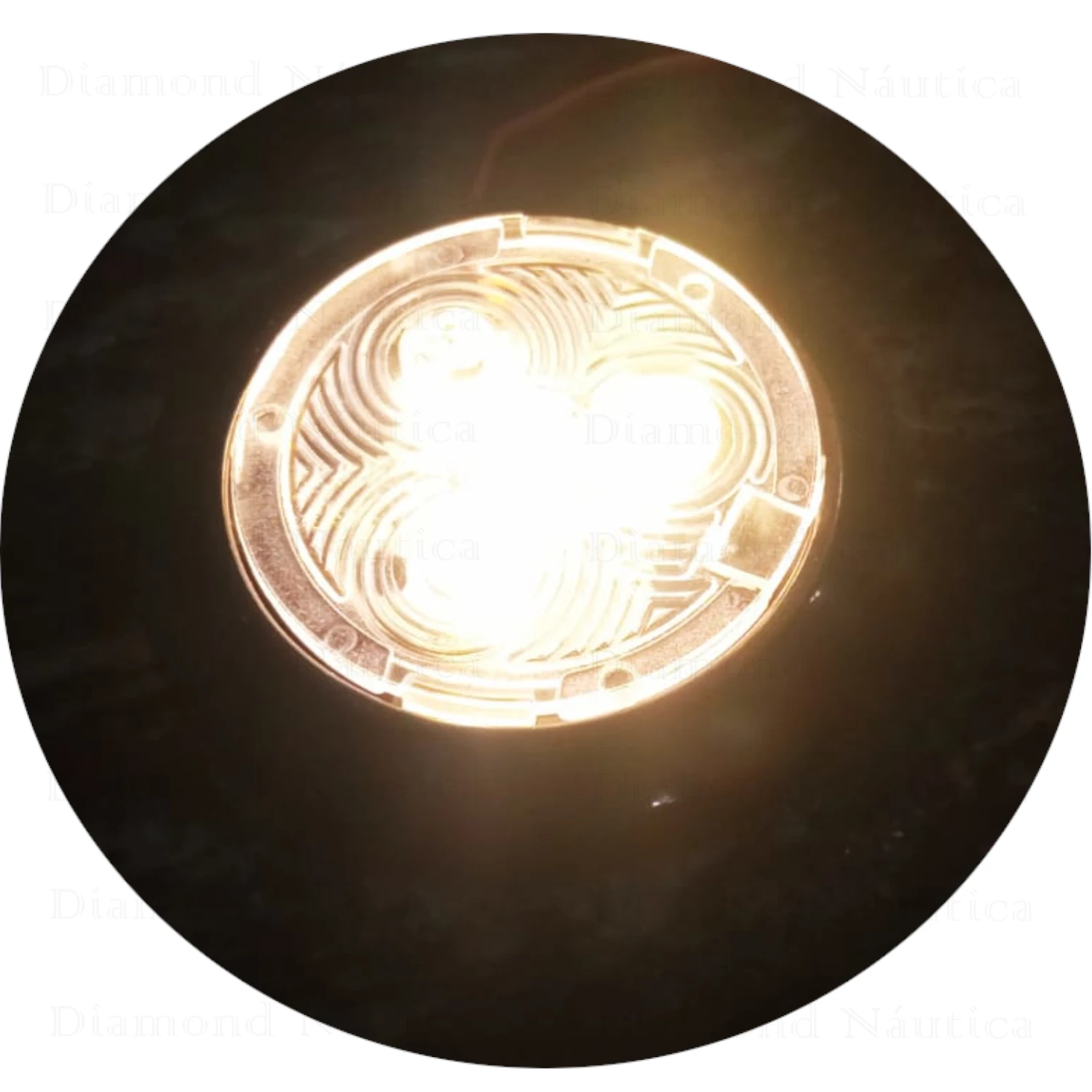 Luminária Utilitária Náutica Preto Com Led Branco Quente