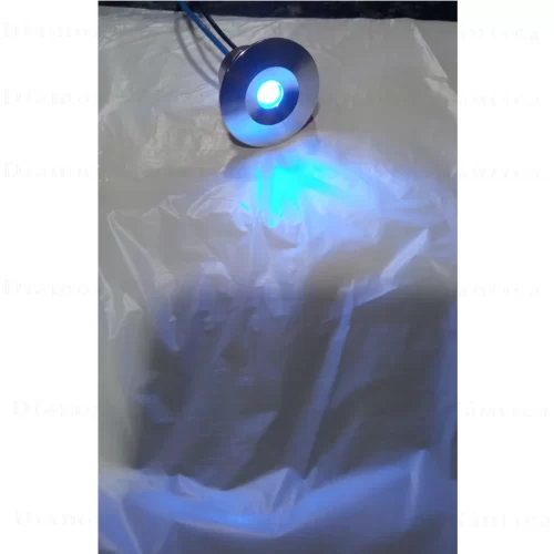 Luz De Cortesia Pontual Prata Led Azul De 12 Volts