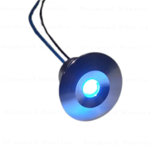 Luz De Cortesia Pontual Prata Led Azul De 12 Volts