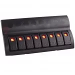 Painel De Comando Com 8 Botões Com LED E Fusíveis 12/24 Volts Painel De Comando Com 8 Botões Com LED E Fusíveis 12/24 Volts