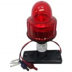 Luz Circular Vermelha Sem Haste Com Led Base Preta