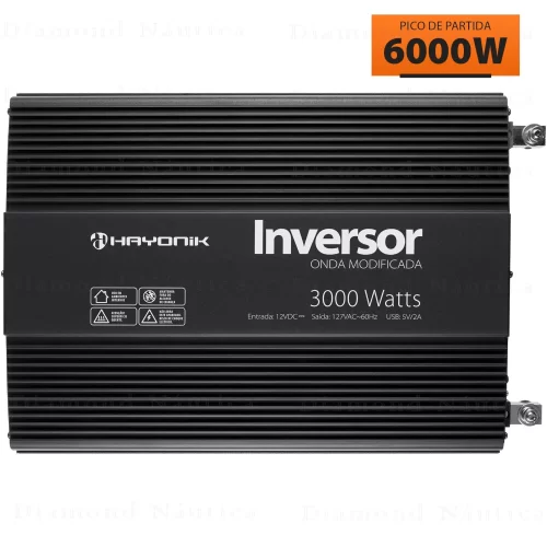 Inversor De Onda Modificada 3000W 12Vdc/127V PW12-1 Off Grid Hayonik