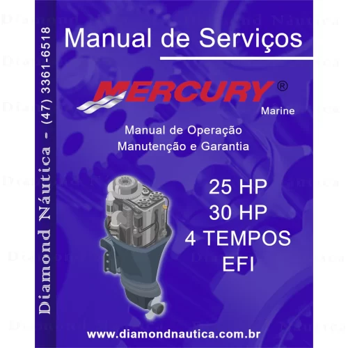Manual De Serviço Para Motores De Popa Mercury 25 HP E 30 HP 4 Tempos EFI