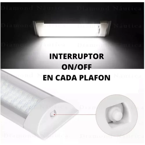 Luz De Teto Com Botão On-Off 12-24 Volts