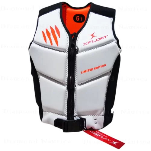 Colete Enzo 2.0 Xfloat Homologado G1 Branco Com Laranja