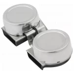 Buzina Náutica Dupla Compacta Em Aço Inoxidável 12 Volts