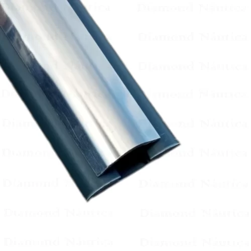 Base PVC 40 Mm 36 Metros Na Cor Cinza E Friso Em Aço Inox