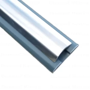 Base PVC 40 Mm 36 Metros Na Cor Cinza E Friso Em Aço Inox