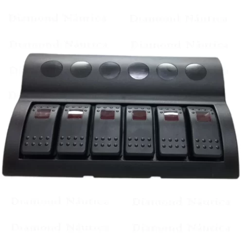 Painel De Comando Com 6 Botões LED E Fusíveis 12V / 24 Volts