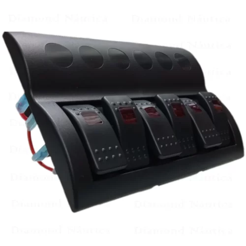 Painel De Comando Com 6 Botões LED E Fusíveis 12V / 24 Volts