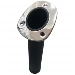 Porta Vara Caniço Inclinado Em Nylon Cor Preta Com Inox